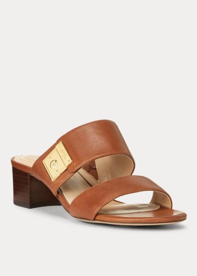 Women's Ralph Lauren Windham Leather Sandals | 732619RIA